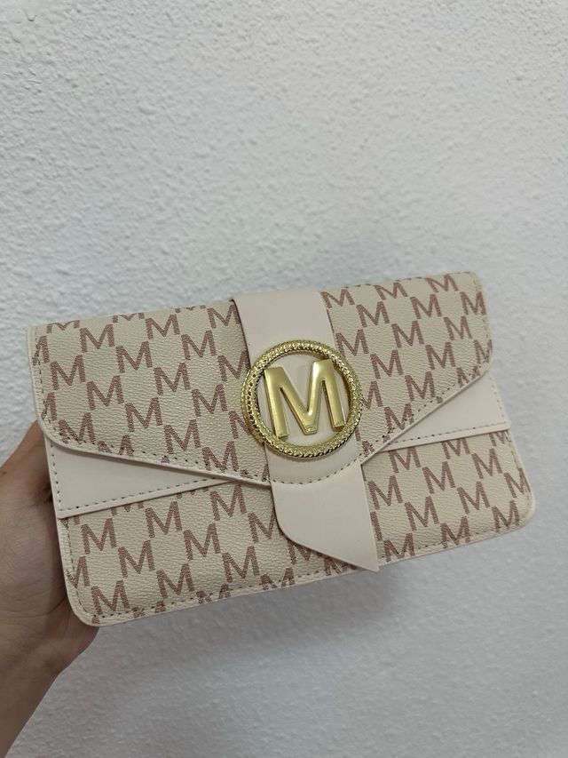 Bolso elegante M beige y dorado