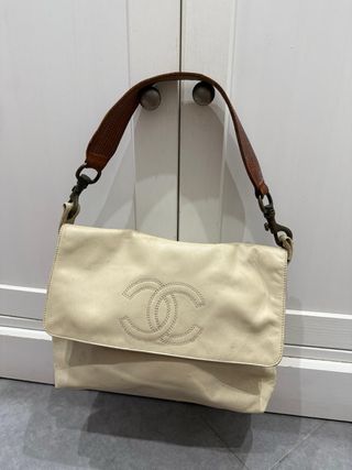 Borsa in pelle Chanel Beige/Marrone