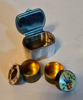 Cajitas de metal vintage nacaradas dos tamaños