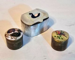 Cajitas de metal vintage nacaradas dos tamaños