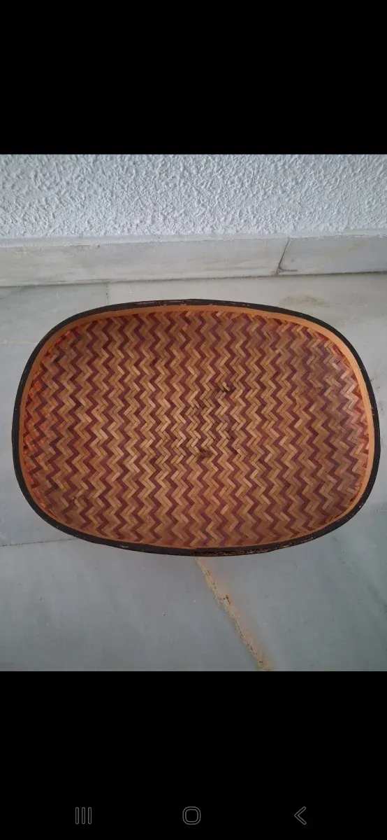 Bandeja Cesta Ovalada Bambú Antigua