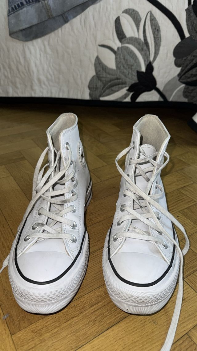 Converse plataforma blancas