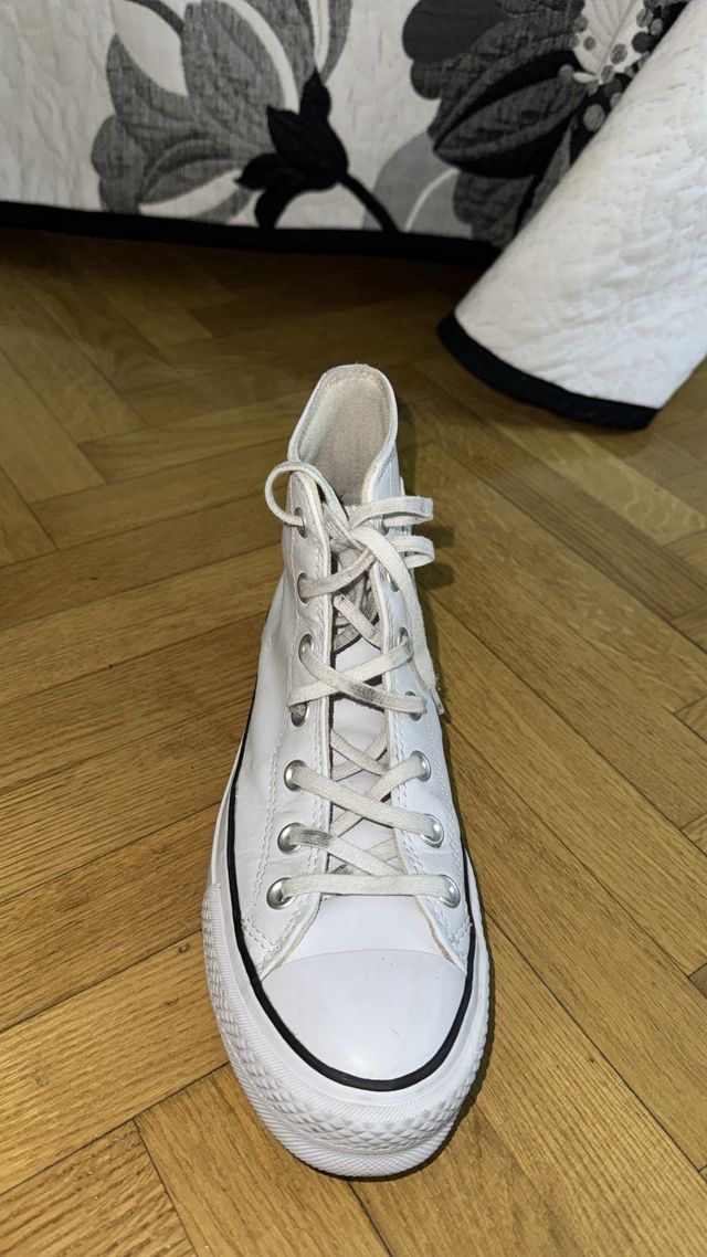 Converse plataforma blancas