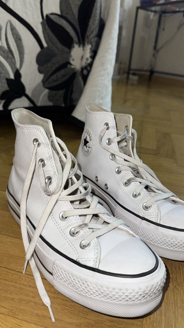 Converse plataforma blancas