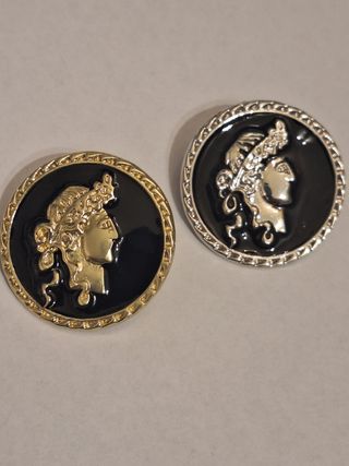 2 Broches estilo moneda antigua vintage joyas
