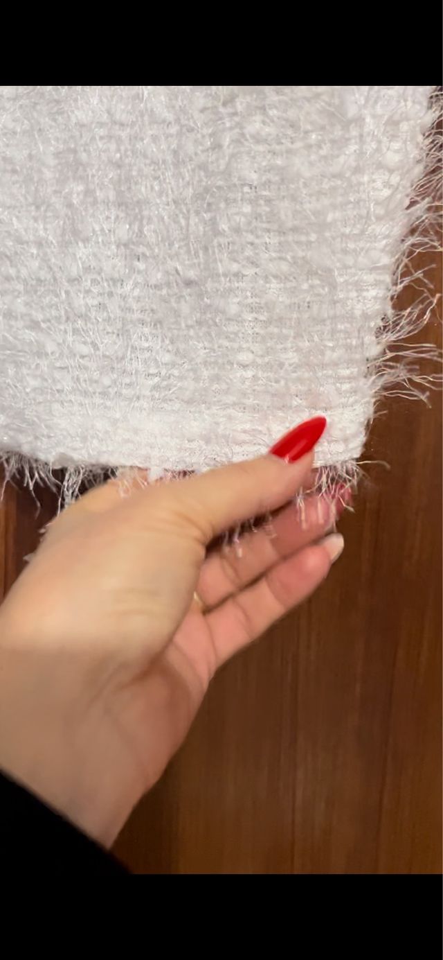 Blusa blanca peluda talla única