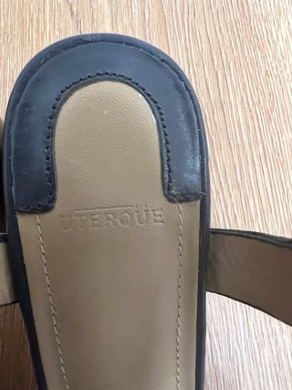 Sandalias tacón azul piel