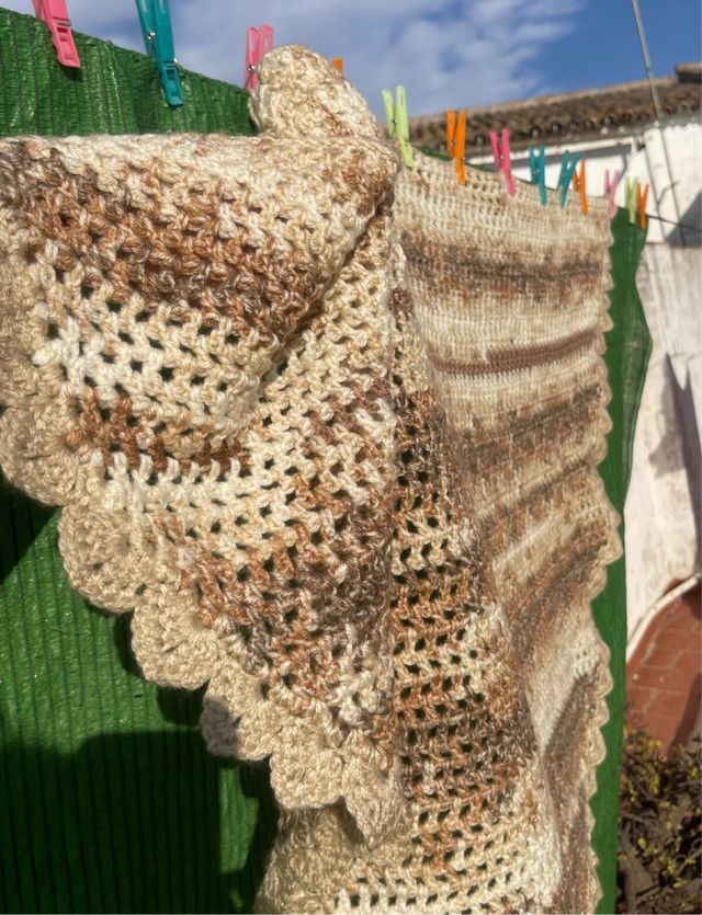 manton chal de ganchillo crochet hecha a mano