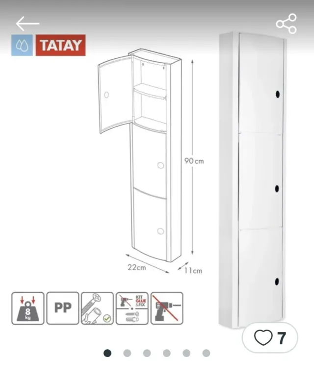 Estantería baño Tatay cristal y plástico