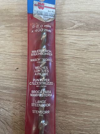 Broca 8mm x 400mm Wurth 2 usos