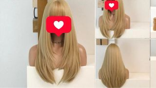 Peluca Chica Barbie  rubia realista sintetica 