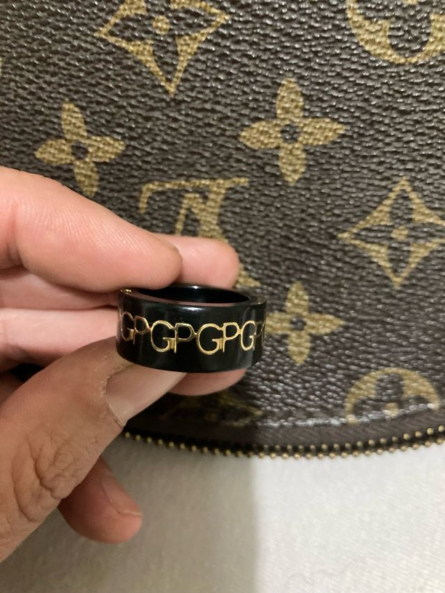 Anillo Purificación García GPG Negro Dorado