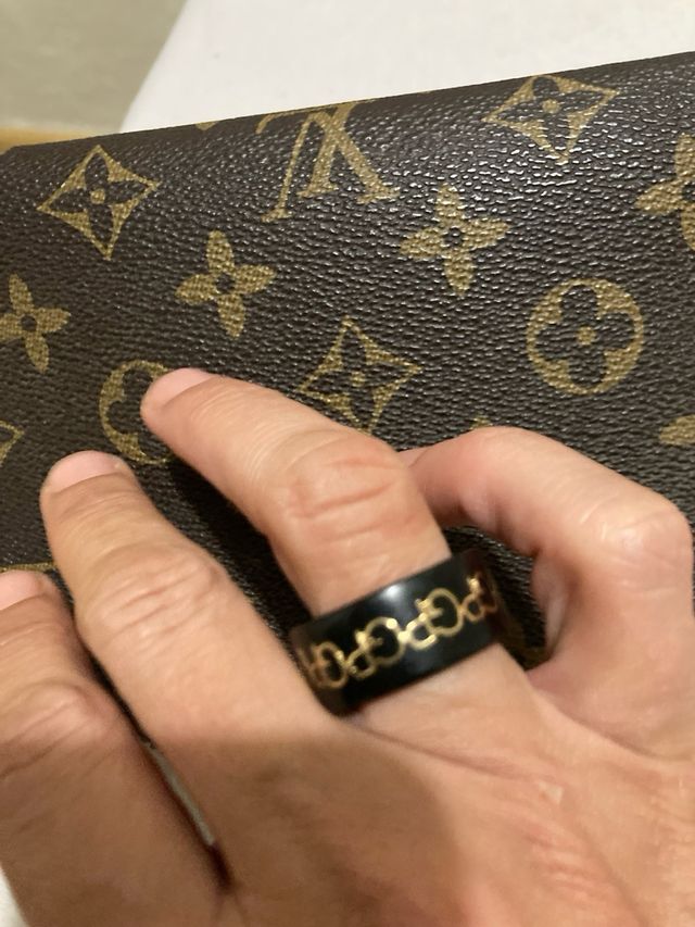 Anillo Purificación García GPG Negro Dorado