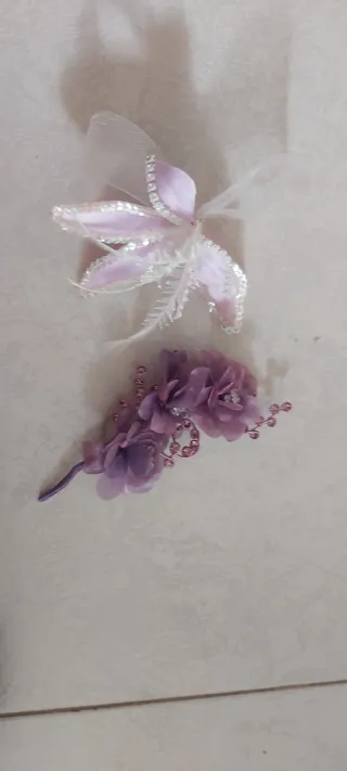 Conjunto 2 piezas morado y plateado.
