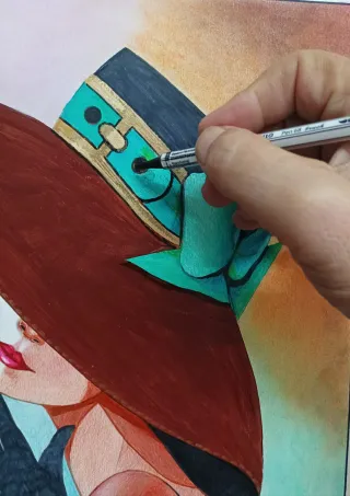Dibujos a mano de mujeres con sombreros
