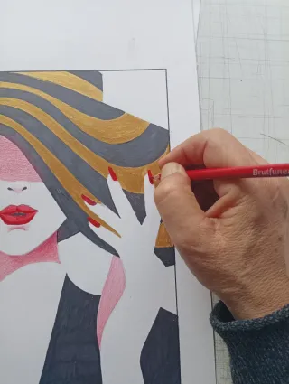 Dibujos a mano de mujeres con sombreros