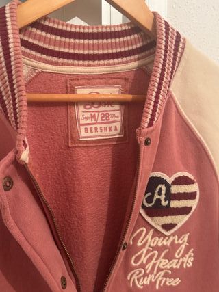 Chaqueta estilo vintage beige y rosa