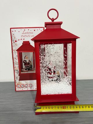 Lanterna Babbo Natale con Neve e Musiche