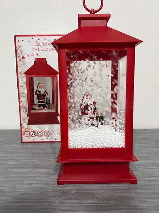 Lanterna Babbo Natale con Neve e Musiche