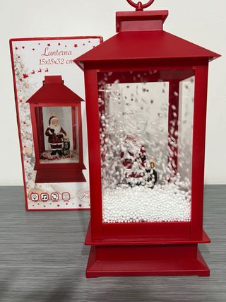 Lanterna Babbo Natale con Neve e Musiche