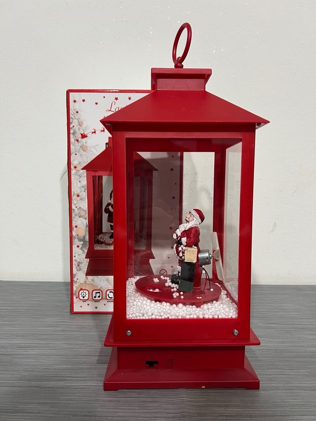 Lanterna Babbo Natale con Neve e Musiche