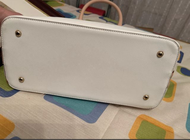 Bolso SARA blanco y rosa polipiel