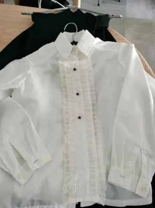 Traje campero blanco y negro