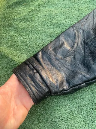 Chaqueta Bomber Cuero Negra