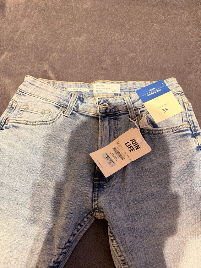 Tejanos Bershka Skinny Talla 38 - Hombre