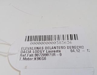 Elevalunas del der 807209071r-0 dacia lodgy 383636