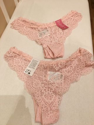Braguitas H&M Lace Rosa Talla M (4 unidades)