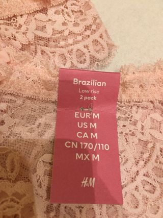 Braguitas H&M Lace Rosa Talla M (4 unidades)