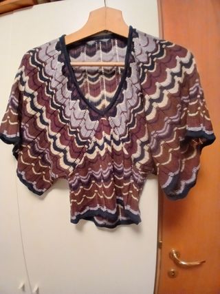 Top donna fantasia zig-zag stile missoni