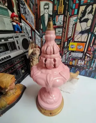Lámpara cerámica Manises rosa