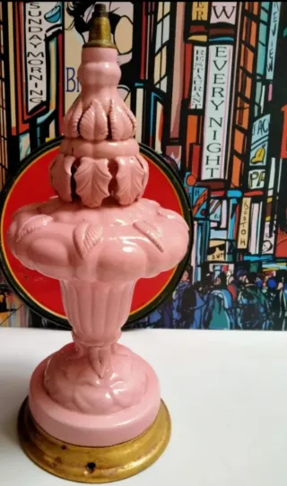Lámpara cerámica Manises rosa