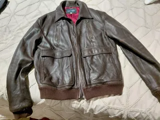 Chaqueta de Piel Armani Jeans Marrón