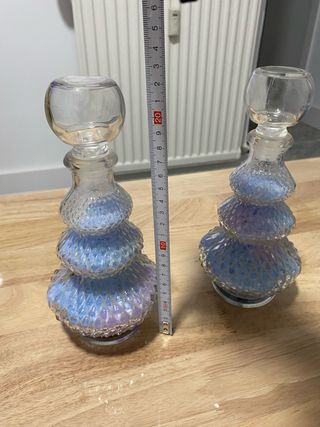 2 Tarros de cristal decorativos