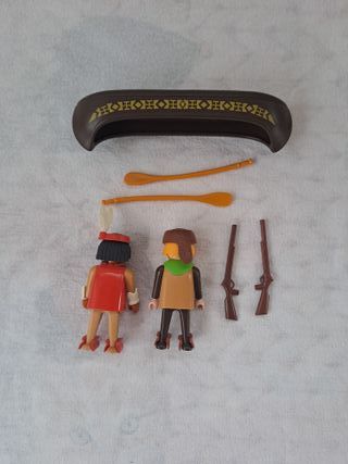 Playmobil 3397 Esploratore e Indiano con Canoa