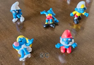 5 Puffi/Schmurf anni '80 (Serie 5 C)