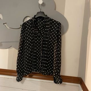 Camisa Zara lunares negra
