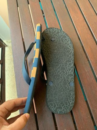 Ciabatte uomo righe blu/beige taglia 44