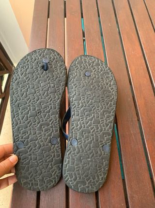 Ciabatte uomo righe blu/beige taglia 44