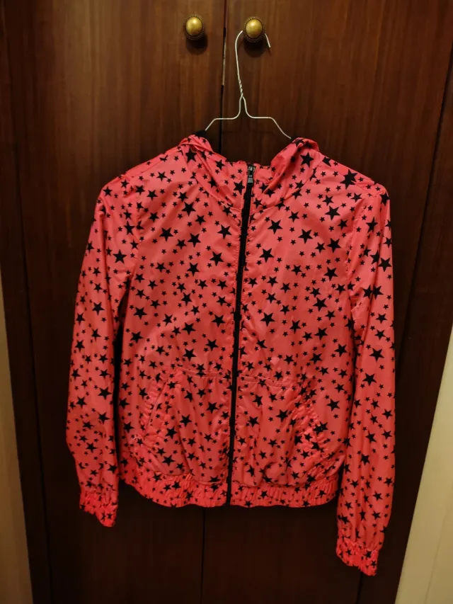 Giacca rosa con stelle nere taglia 12/13 anni
