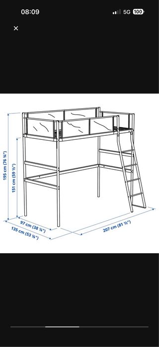 Cama litera metálica gris y blanca