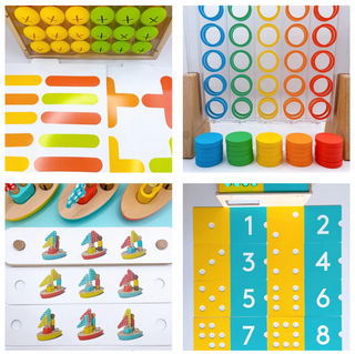 Set 4 giochi Lovevery Mosaico, 5x5, Barche e Box