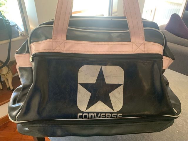 Borsone palestra/viaggio Converse nero e rosa