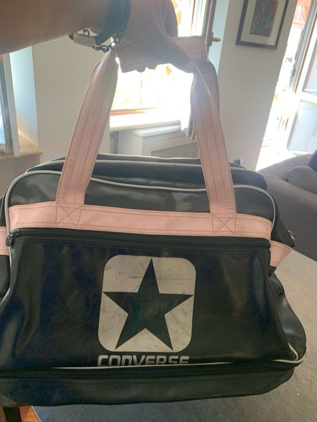 Borsone palestra/viaggio Converse nero e rosa