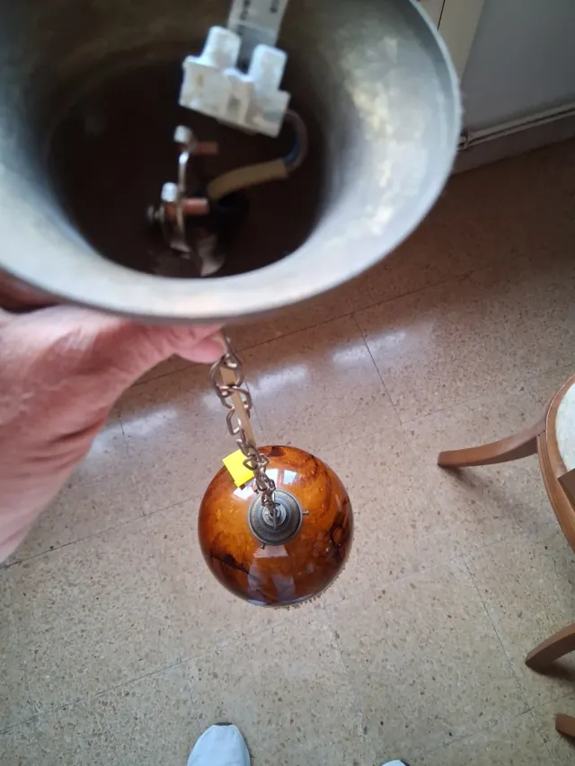 Lámpara colgante vintage cristal y metal