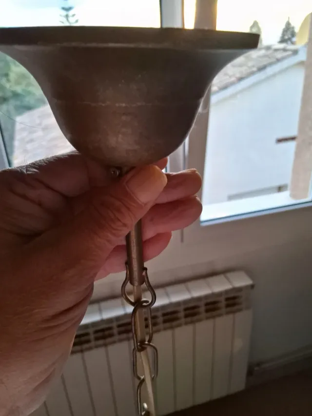 Lámpara colgante vintage cristal y metal