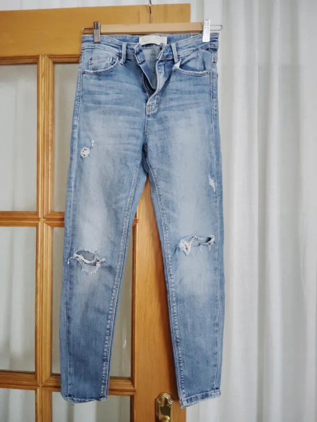 Jeans Skinny Azules Rotos